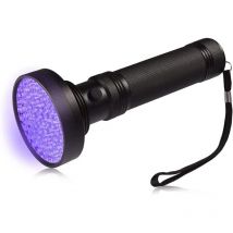 WAY - LED-UV-Taschenlampe, 100 LEDs, Ultraviolett, für Haustier-Urinflecken-Detektor, Schwarz