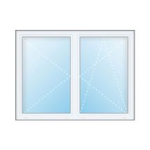 Meeth - Uw 0,86 finestra pvc, 2 ante con battuta et a ribalta, largeur 160 cm, hauteur 110 cm, bianco/bianco, dimensioni varie - bianco