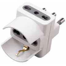 V-tac - adaptateur fiche 16a 2 prises 10/16a deux broches+1 deux broches/shuko 8724