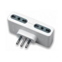 V-tac - Adaptateur multiprise avec 4 prises 10/16A 2P+E à deux broches et 16A 2P+E à fiche Blanc