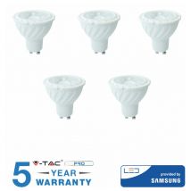 GU10 ampoules spot 6.5 w w warm light 5 pieces - V-tac