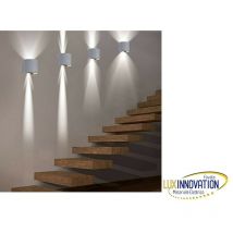 Lampada faretto a muro grigia rotonda doppia luce 6W IP65 apertura fascio regolabile Naturale