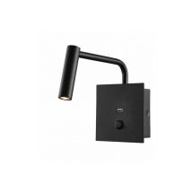 Pro VT-2943 Applique murale led hotel side 3W cob cree noir corps 3000K bouton on/off + port usb - sku 1487 - V-tac