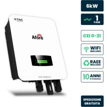 V-tac - Inverter Monofase Ibrido On-Grid/Off-Grid 6kW Meter WiFi e ta Garanzia 10 Anni IP65