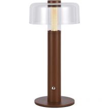 V-tac - VT-1049 LED-Tischleuchte, 1 w, transparent, braun und weiß, batteriebetrieben, Touch-dimmbar, 3000 k – 7945