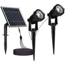 Solar Spike - Lumière - IP65 - 90x2 Lumens - 3000K - Noir