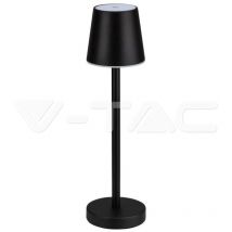 V-tac - Là¡mpara de mesa led 3W Color Negro Recargable con Micro-USB Tà¡ctil Regulable 4000K