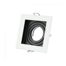 V-tac - VT-781 Quadratischer LED-Einbaustrahler aus weißem Metall, verstellbar 15° GU10