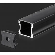 Profilé aluminium noir pour bande led 2000 x 17,2 x 14,4mm - V-tac
