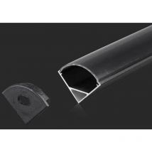 Profilé d'angle en aluminium noir pour bande led 2000x15.8x15.8mm