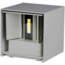 Applique led carrée Double led cob 11W Couleur Gris Satiné Faisceau lumineux ajustable 3000K IP65
