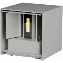 Lampada led da Muro Quadrata Doppio led cob 11W Grigio Satinato Fascio Luminoso Regolabile Bianco Caldo IP65 - V-tac