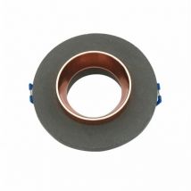 Portafaretto led da Incasso GU10 in Gesso Rotondo Grigio Finitura Oro Rosa - V-tac