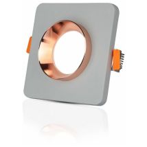 V-tac - Support de spot led GU10 encastré Corps carré en plâtre Couleur gris avec finition or rose