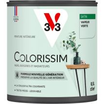 Peinture murale intérieure Colorissim V33 Vapeur verte Satin 0,5L