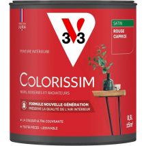 Peinture murale intérieure Colorissim V33 Rouge caprice Satin 0,5L
