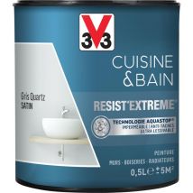 Peinture multi-supports monocouche Cuisine & Bain Resist'Extrême V33 Gris Quartz satin 0,5L