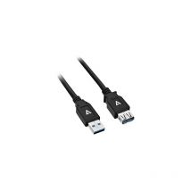 Cable de extensión usb negro con conector usb 3.0 a hembra a usb 3.0 a macho 2m 6.6ft - V7