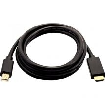 V7 - Mini DisplayPort mâle vers hdmi mâle - 2 mètres - 6,6 pieds - unidirectionnel depuis le DisplayPort noir - résolution vidéo Full 1080P - 2 m