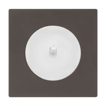 Fontini - Va et vient blanc - manette blanc glossy dom + plaque simple taupe