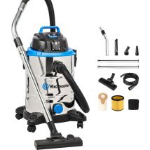 Vacmaster - VQ1530SFDC Aspirateur Eau et Poussière, Fonction Soufflerie Aspirateur, Acier Inoxydable Industriel Aspirateur avec & sans Sac 1500W 30L