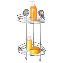 Vacuum-Loc Eckregal 2 Etagen - Befestigen ohne bohren, Stahl