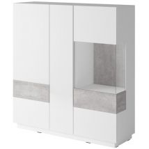 Petits-meubles - Vaisselier 3 portes Andrea Blanc et Béton