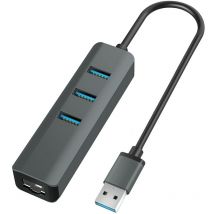Hub usb 3.0 +RJ45 ethernet TC-4502X - Vakoss