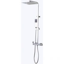 Valaz - Barra de ducha monomando cuadrada cromada serie Segura - 40cm