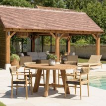 Valeria - Lot n°27 Salon de jardin teck recyclé rotin synthétique 4 pers.