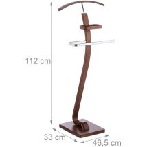 Helloshop26 - Valet de chambre 112 cm bois marron foncé