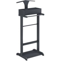 Helloshop26 - Valet de chambre ouvrable avec 4 poches 43,5 x 34,5 x 110 cm mdf et arole gris