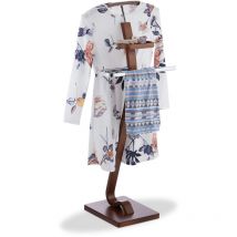 Relaxdays - Valet de chambre, chevalet noyer, portant vêtements, valet de nuit, porte-vêtements 112 x 46,5 x 33 cm, brun