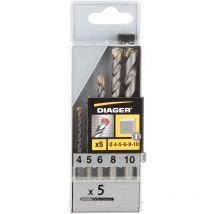 Diager Serie Punte Widia Art.251c Mega-Flash 5 Pezzi