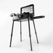 Bodyline Health And Massage - Valise de maquillage à roulettes avec miroir led et haut-parleurs Bluetooth Eva l