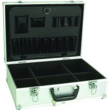 Valise de rangement compartimentée argentée aluminium - S10513