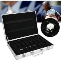 Valise de rangement pour montres en alliage d'aluminium à 24 compartiments