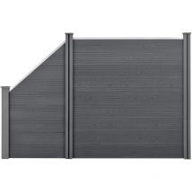 Valla de jardín de wpc - Pantalla de privacidad - 183 x 277 cm - Gris [ Neu.holz
