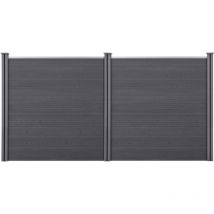 Valla de jardín - de 18 elementos de WPC - privacidad - 183 x 357 cm - Gris [neu.holz]