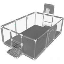 Manta - Valla de parque 180 x 122 cm con aro de baloncesto Navidad gris lbtn