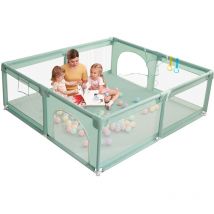 Augienb - Valla para parque 160 x 160 x 66 cm con canasta de baloncesto verde oscuro navidad Hasaki