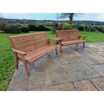Churnet Valley - Valley Wooden Garden 6 Seat Set 2X3B Angled Tray