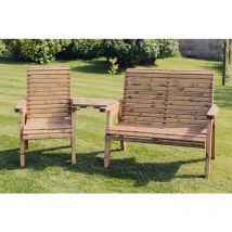 Churnet Valley - Valley Wooden Trio Set Angled Garden Chairs