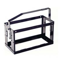 Support pour bidon long. 377 mm larg. 174 mm hauteur 293 mm noir profond RAL 9005 2,17 kg