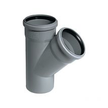 Valsir - Einfachabzweig (htea) pp mit Steckmuffe, DN100/40, 87 Grad, Abwasserrohr, Reduzierung
