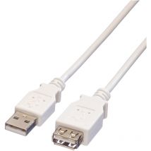 Value USB-Kabel usb 2.0 usb-a Stecker, usb-a Buchse 3.00 m Weiß Geschirmt 11.99.8961