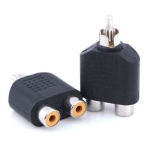 Adaptador Audio Rca Macho A 2 Rca Hembra Negro
