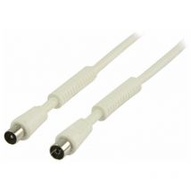 Valueline - Cable de antena coaxial de 120 Hz macho - hembra, 10 metros de largo, de color blanco