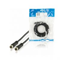 Valueline Cable de antena F macho - F macho de 5 metros, color negro, para señal analógica - digital