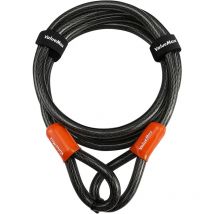 ValueMax Câble Antivol Vélo 213 cm x 12 mm, Antivol Vélo de Sécurité avec Revêtement PVC, Double Boucle Tressée, pour Cadenas, Antivol à Disque et